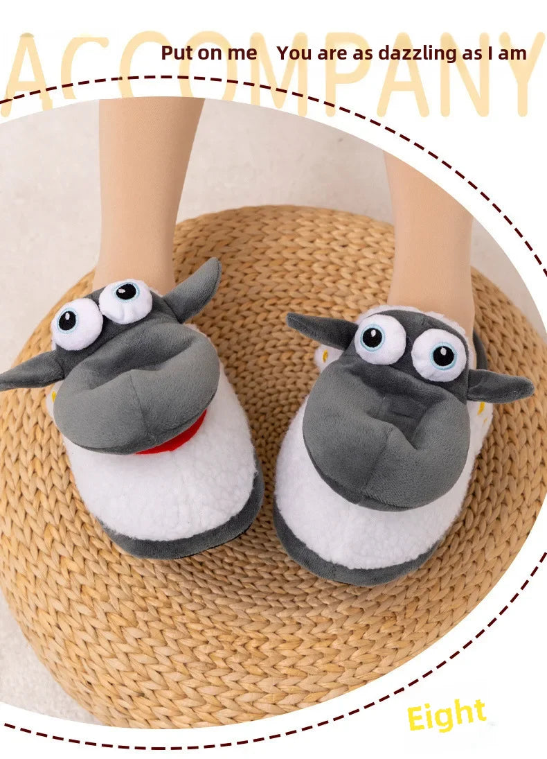 Cozy Sheep Cotton Slippers for All Ages