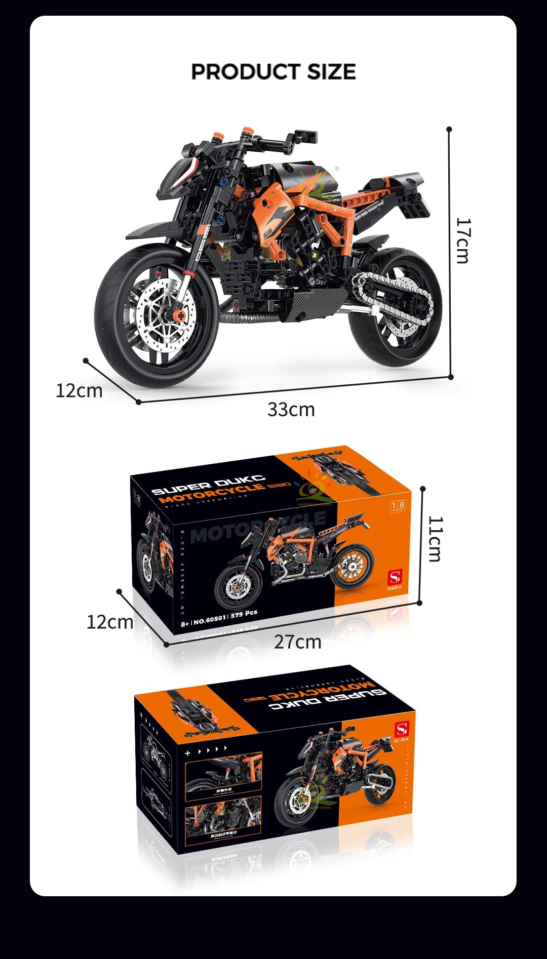 High-tech Classic Motorbike Building Model Blocks