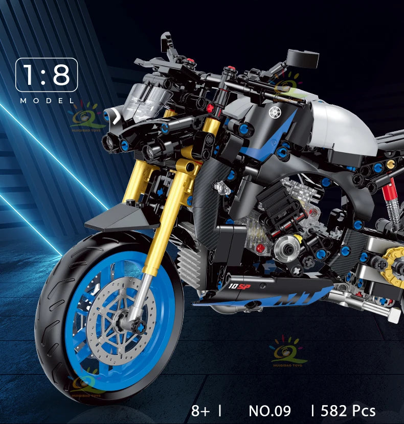 High-tech Classic Motorbike Building Model Blocks