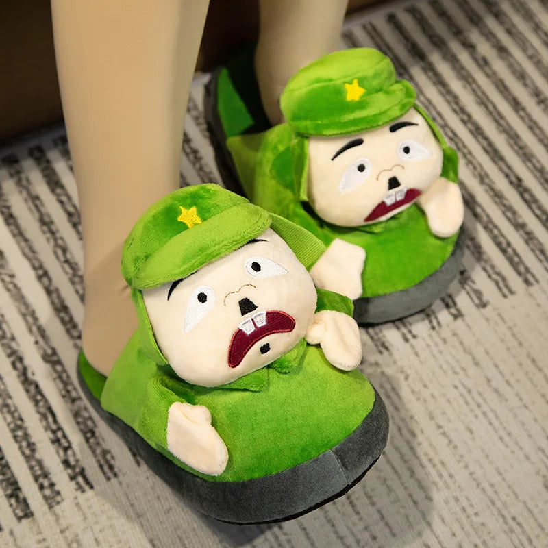 Army character funny slippers