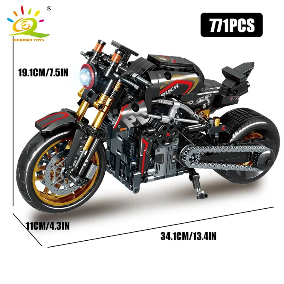 High-tech Classic Motorbike Building Model Blocks