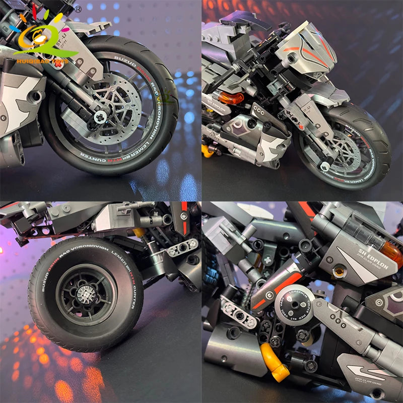 High-tech Classic Motorbike Building Model Blocks