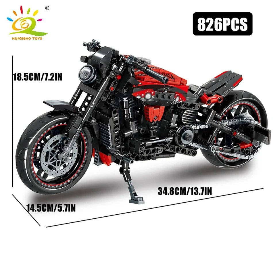 High-tech Classic Motorbike Building Model Blocks