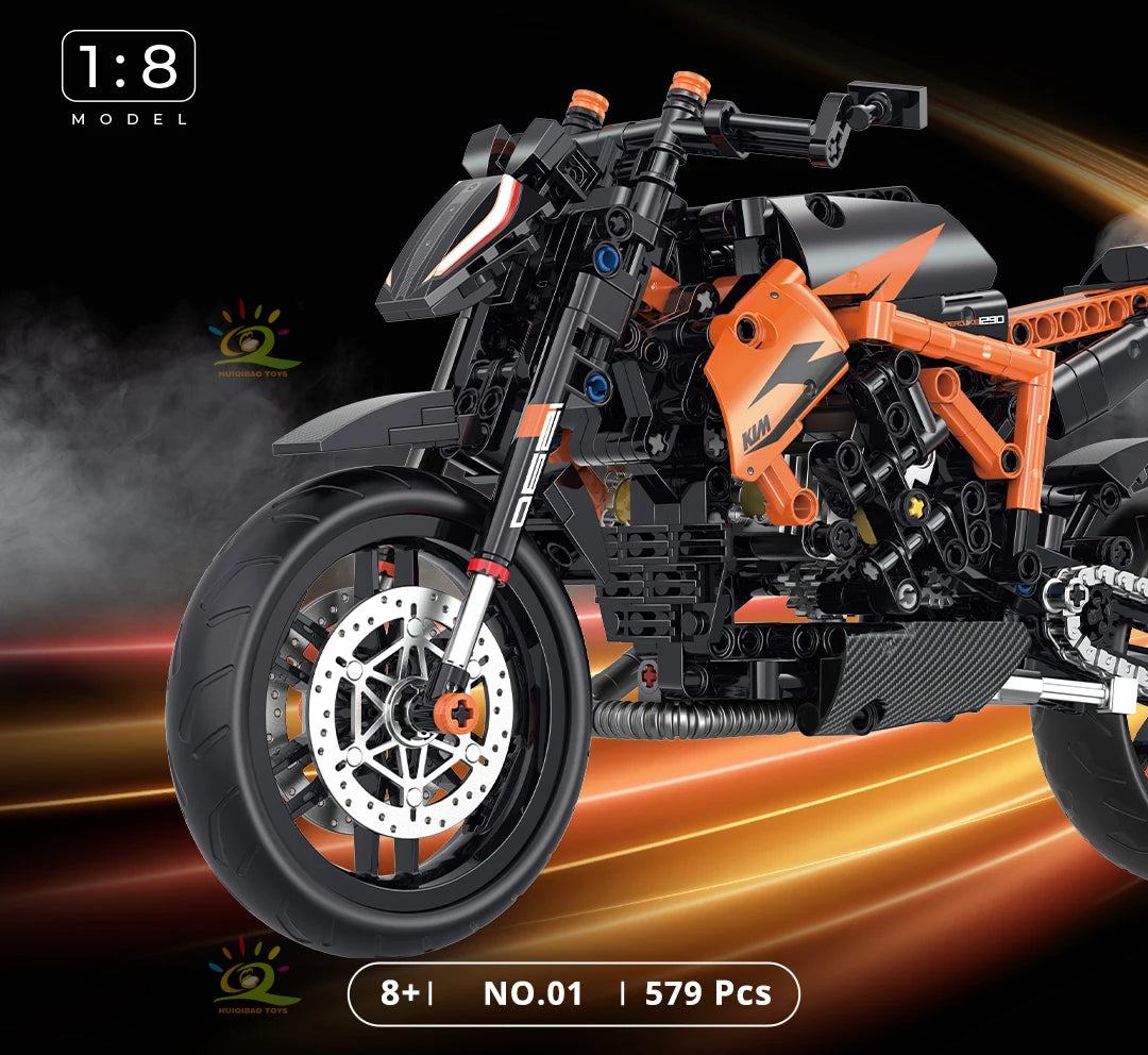 High-tech Classic Motorbike Building Model Blocks