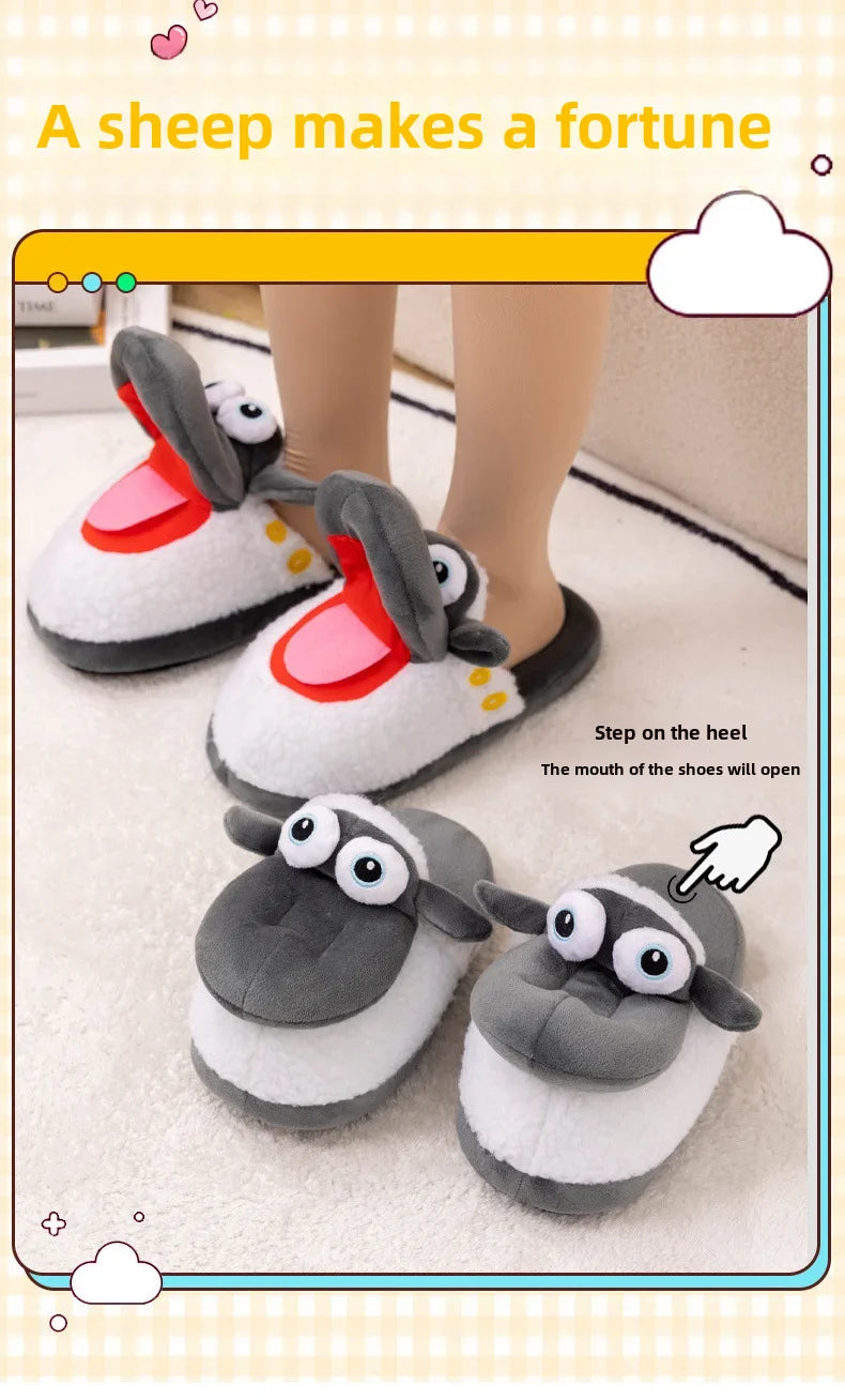 Cozy Sheep Cotton Slippers for All Ages