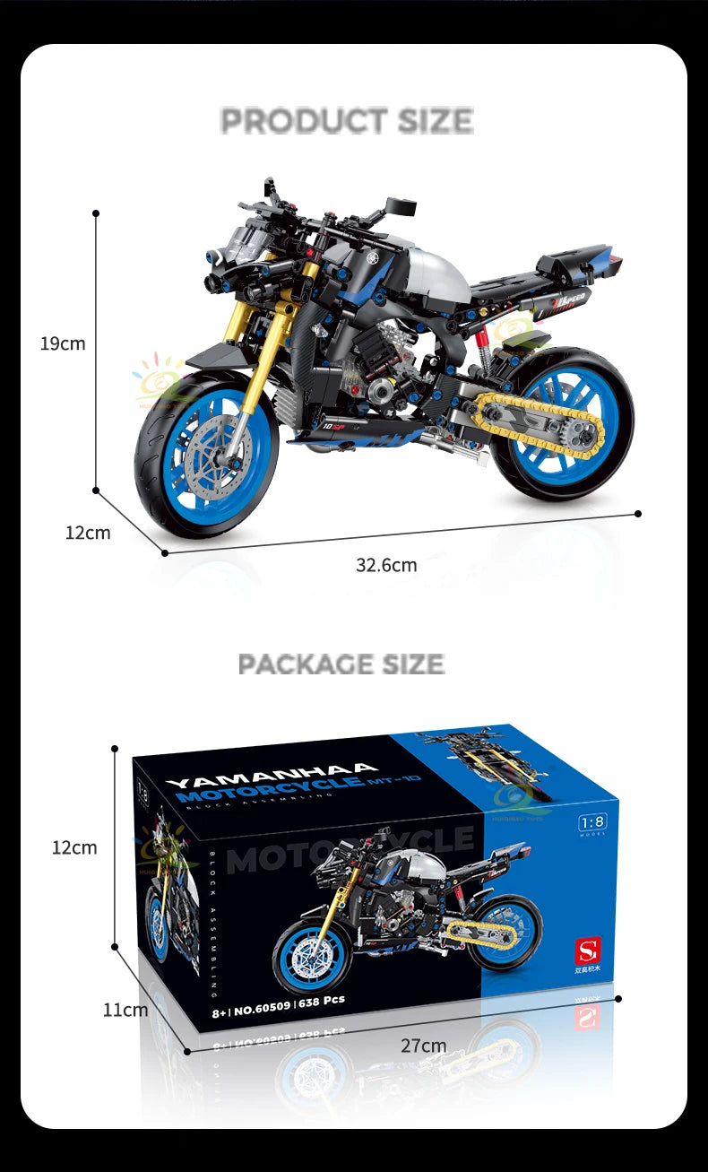 High-tech Classic Motorbike Building Model Blocks