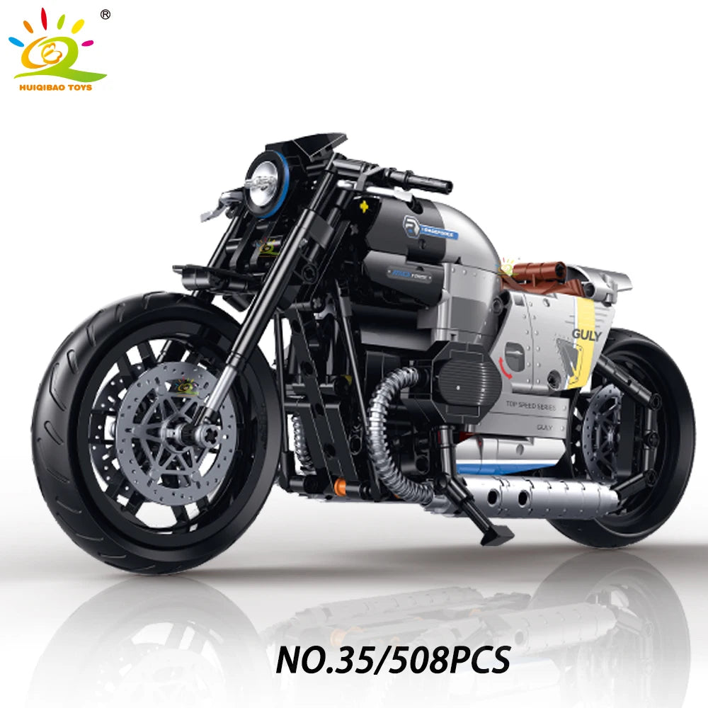 High-tech Classic Motorbike Building Model Blocks