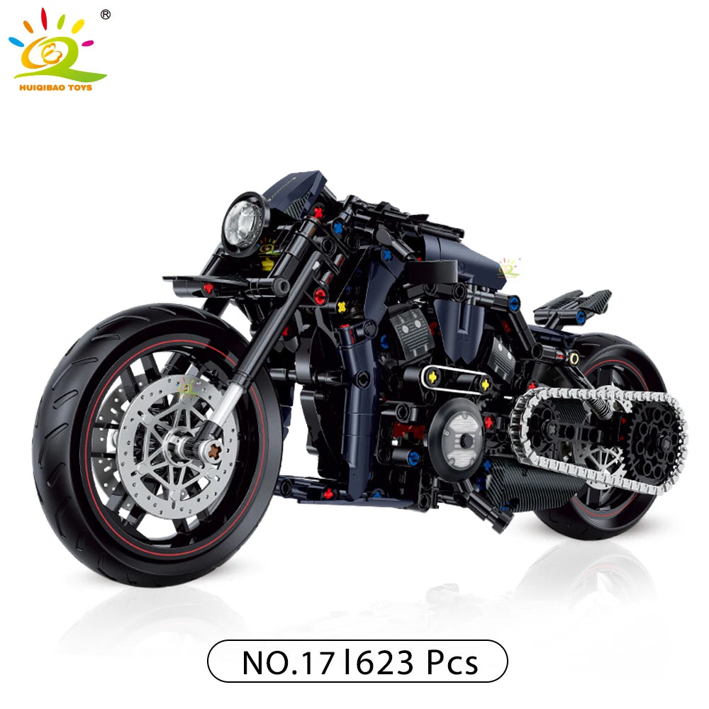 High-tech Classic Motorbike Building Model Blocks