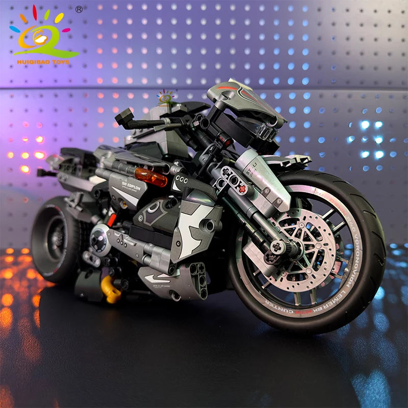 High-tech Classic Motorbike Building Model Blocks