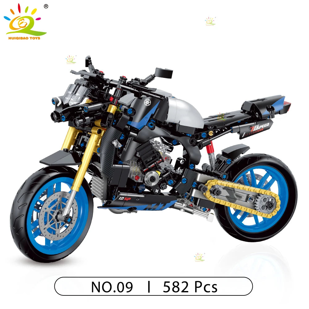 High-tech Classic Motorbike Building Model Blocks