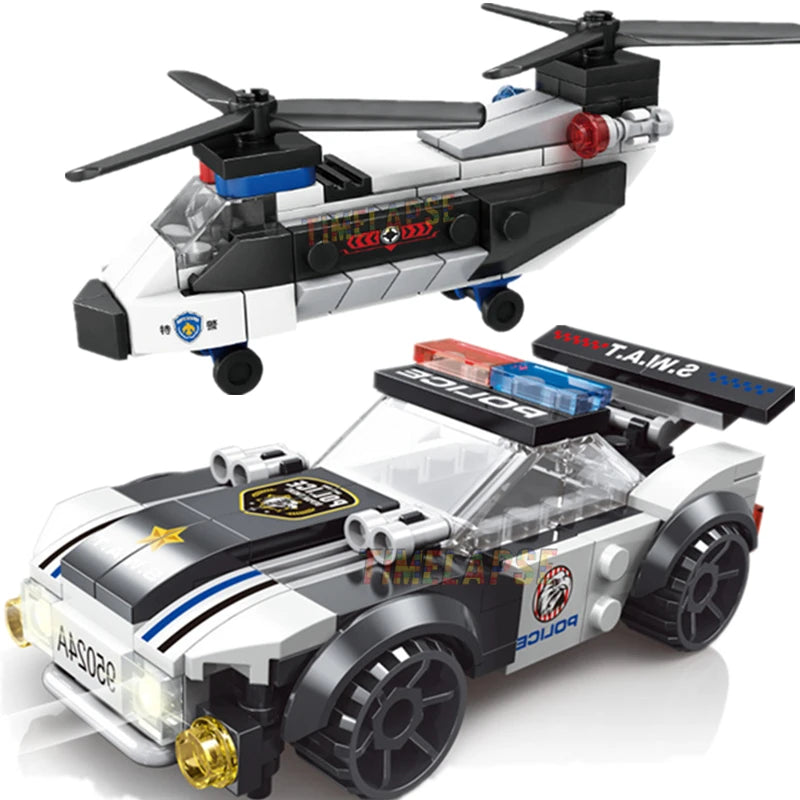 NEW DIY MOC City Plane SWAT Super Police CAR