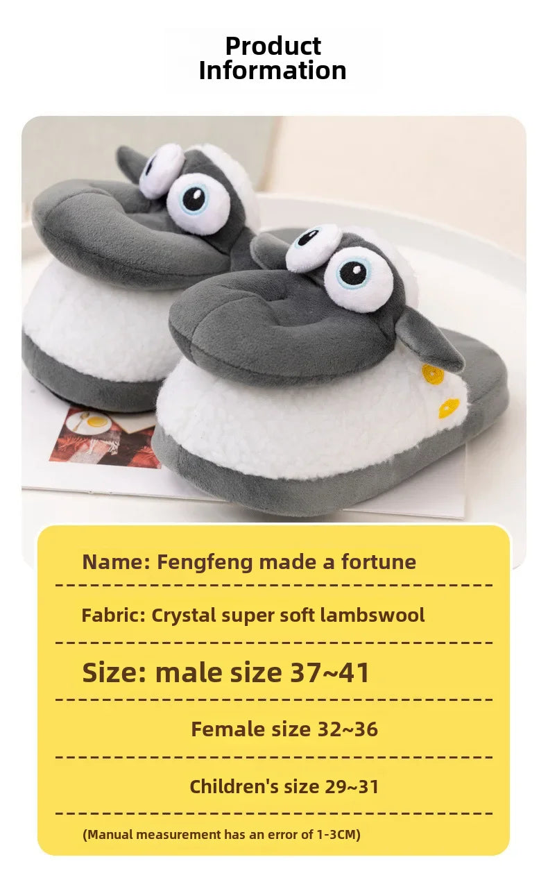 Cozy Sheep Cotton Slippers for All Ages